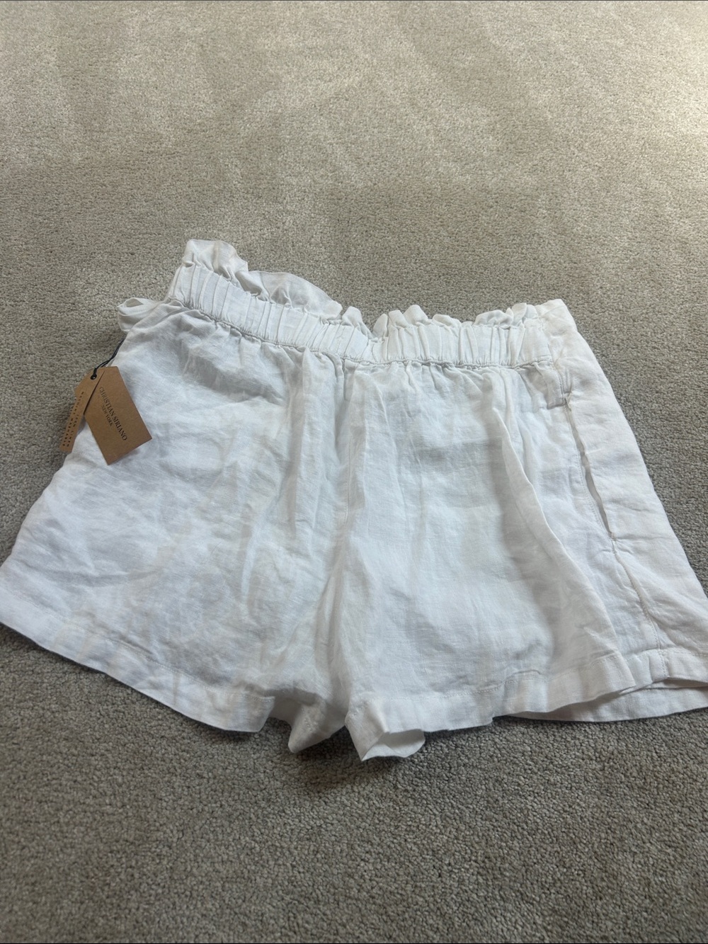 White Linen Tie-Waist Skort - Picture 3 of 4